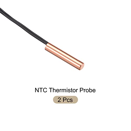 בדיקת תרמיסטור NTC Thermistor 15K 1.3ft אטום למים נחושת זמנית בדיקה, [למשדר טמפרטורה דיגיטלית] - 2 יחידות